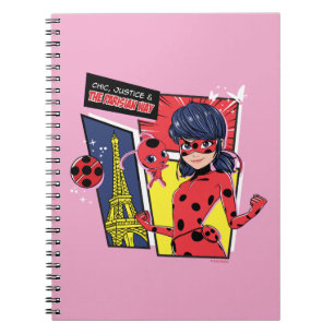 Wonderbaarlijke Comic Ladybug Parijse manier Notitieboek