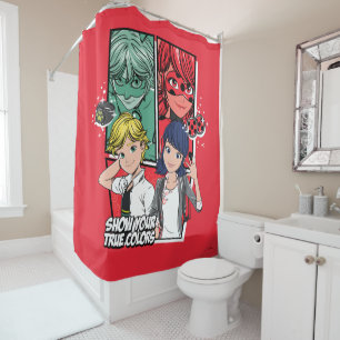 Wonderbaarlijke Comic Marinette & Adrien True Colo Douchegordijn