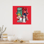 Wonderbaarlijke Comic Marinette & Adrien True Colo Poster (Keuken)