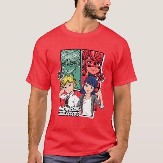 Wonderbaarlijke Comic Marinette & Adrien True Colo T-shirt (Voorkant)