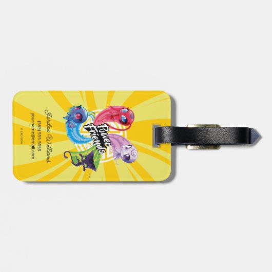 Wonderbaarlijke Kwamis Power Friends Bagagelabel (Achterkant horizontaal)