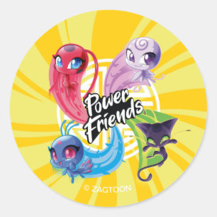 Wonderbaarlijke Kwamis Power Friends Ronde Sticker