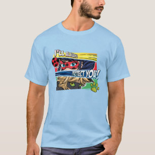 Wonderbaarlijke lieveheersbeestje & Cat Noir besch T-shirt