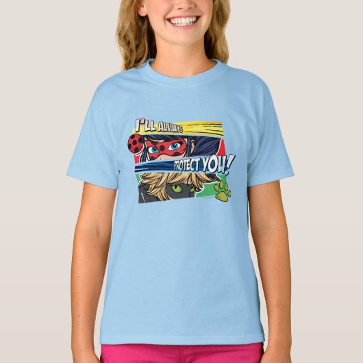 Wonderbaarlijke lieveheersbeestje & Cat Noir besch T-shirt (Voorkant)