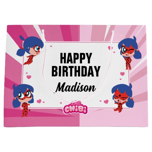 Wonderbaarlijke lieveheersbeestje Chibi verjaardag Groot Cadeauzakje (Voorkant)