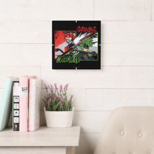 Wonderbaarlijke omgekeerde Shadybug & Claw Noir Vierkante Klok