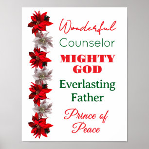 Wonderbaarlijke Raadsman Namen van Jezus Kerstmis Poster