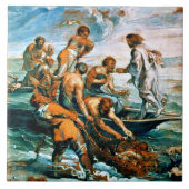 Wonderbare vangst van vis tegeltje (Voorkant)