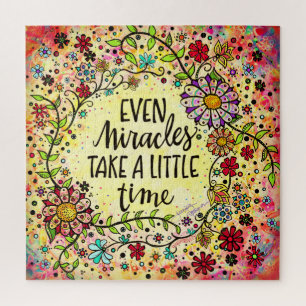 Wonderen nemen tijd Quote Floral Fun Inspirity Legpuzzel