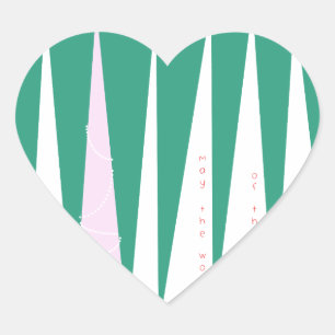 Wonderen van de kerstboom voor de seizoenen hart sticker