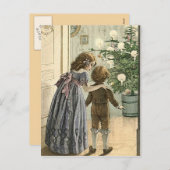 Wonderen van Kerstmis - vintage kerstgroet Feestdagenkaart (Voorkant / Achterkant)