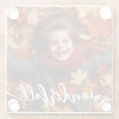 Wonderfall Autumn Fall laat aangepaste foto achter Glazen Onderzetter (Achterkant)