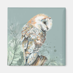 Wonderful Barn Owl Bird Wildlife Natuur Art Magneet
