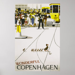 Wonderful Copenhagen Vintage Travel Poster