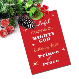 Wonderful Counselor Names of Jesus Christmas Folie Feestdagenkaart