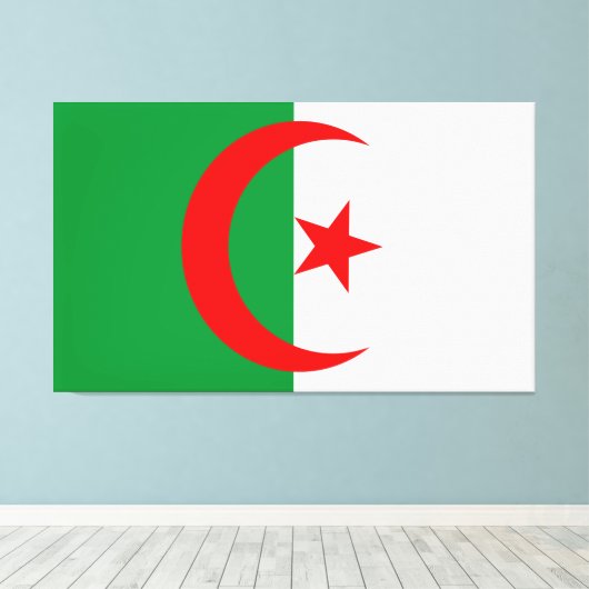 wonderful design of an algerian flag canvas afdruk (Insitu (Houten vloer))