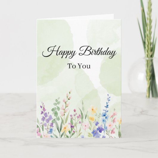 Wonderful Floral Birthday Card Kaart (Voorkant)