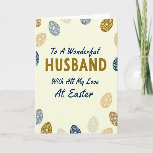 Wonderful Husband Easter Card Kaart (Voorkant)