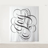 Wonderful JOY Calligraphy Lettering kerstavond Wandkleed (Voorkant)