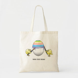 Wonderful kuikens schilderen een kleurrijk paasei tote bag
