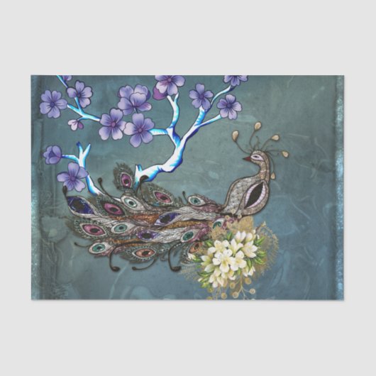 Wonderful pecock tissuepapier (Voorkant)