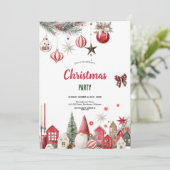 WONDERFUL RED AND GREEN CHRISTMAS PARTY INVITATION (Debout devant)