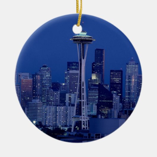 Wonderful Seattle Washington Downtown Space Needle Keramisch Ornament (Voorkant)