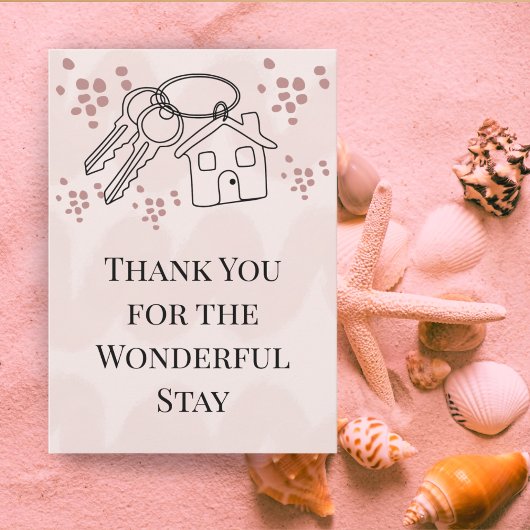 Wonderful Stay at Beach House Custom Host Card  Bedankkaart