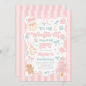 Wonderful Time Of The Year Christmas Bow Birthday Kaart (Voorkant / Achterkant)