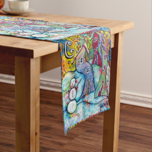 Wonderful Wacky Winter Snowman Table Runner Korte Tafelloper