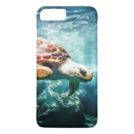 Wonderful Zee Turtle Ocean Life Turquoise Zee Case-Mate iPhone Case (Achterkant)
