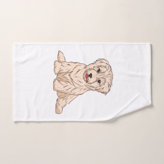 wonderfully cute havanese dog design handdoek (Handdoek)