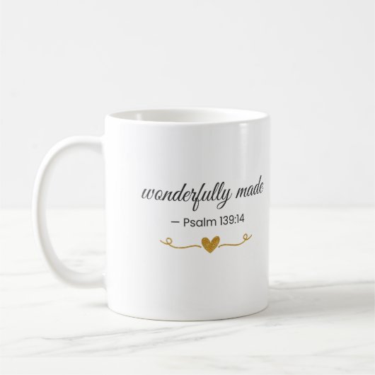 Wonderfully Made – Psalm 139:14 Mug (Gauche)