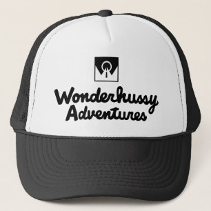 Wonderhussy Adventures Black Logo Trucker Hat Pet