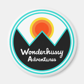 Wonderhussy Adventures Round Retro Sunset Magneet
