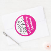 Wonderhussy Adventures Roze & Wit Peek-a-boo Ronde Sticker (Envelop)