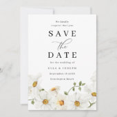 Wondering White Spring Floral Wedding Save The Date (Voorkant)