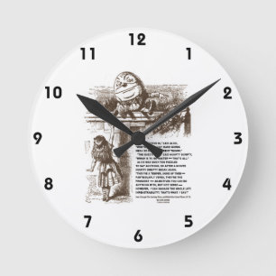 Wonderland Alice Humpty Dumpty Conversty Quote Ronde Klok