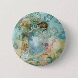 Wonderland - Alice in Wonderland Collage Ronde Button 5,7 Cm