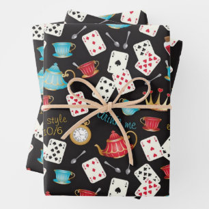 Wonderland Alice Patroon Wrapping Papier Blad Inpakpapier Vel