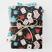 Wonderland Alice Patroon Wrapping Papier Blad Inpakpapier Vel (In situ)