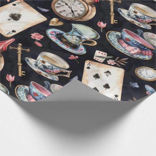 Wonderland Alice Pattern Cadeaupapier (Hoek)