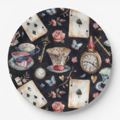 Wonderland Alice Pattern Papieren Bordje (Voorkant)