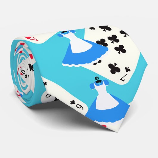 Wonderland Alice Pattern Stropdas (Opgerold)