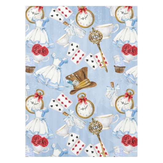 Wonderland Alice Pattern Tafelkleed (Voorkant)