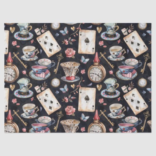 Wonderland Alice Pattern  Tissuepapier (Voorkant)