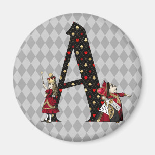 Wonderland Alice & Queen of Hearts Letter A Magneet