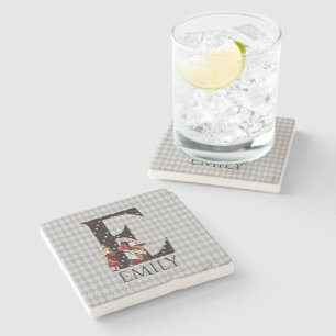 Wonderland Alice & Queen of Hearts Letter E Stenen Onderzetter