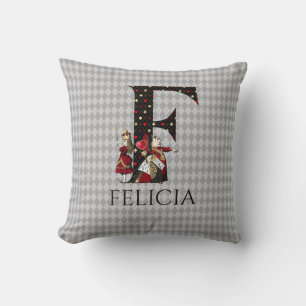 Wonderland Alice & Queen of Hearts Letter F Kussen