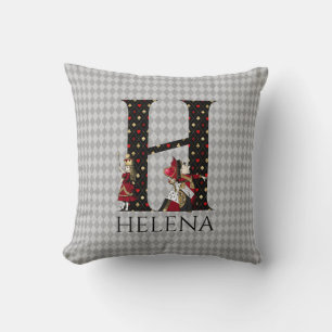 Wonderland Alice & Queen of Hearts Letter H Kussen
